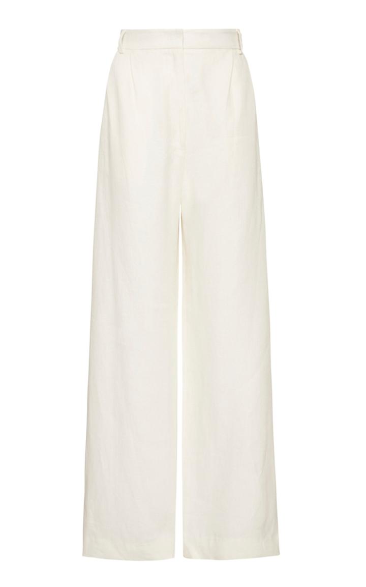 Moda Operandi Matin Pleated Linen Wide-leg Pants