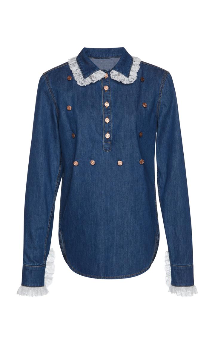Philosophy Di Lorenzo Serafini Denim Button Up Top