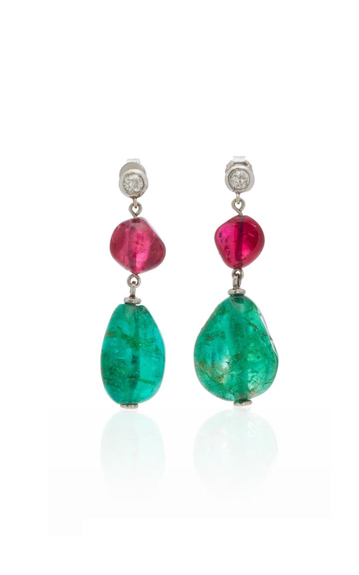 Eleuteri 19th Century Colombian Emerald Earrings