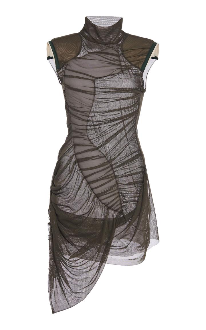 Moda Operandi Richard Malone Asymmetric Ruched Sheer Tulle Top Size: Xs
