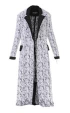 Balmain Long Fuzzy Tweed Coat