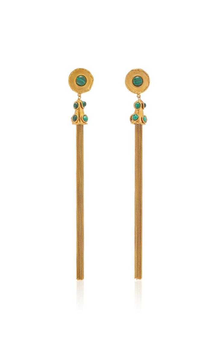 Moda Operandi Sylvia Toledano Pompon Malachite Earrings