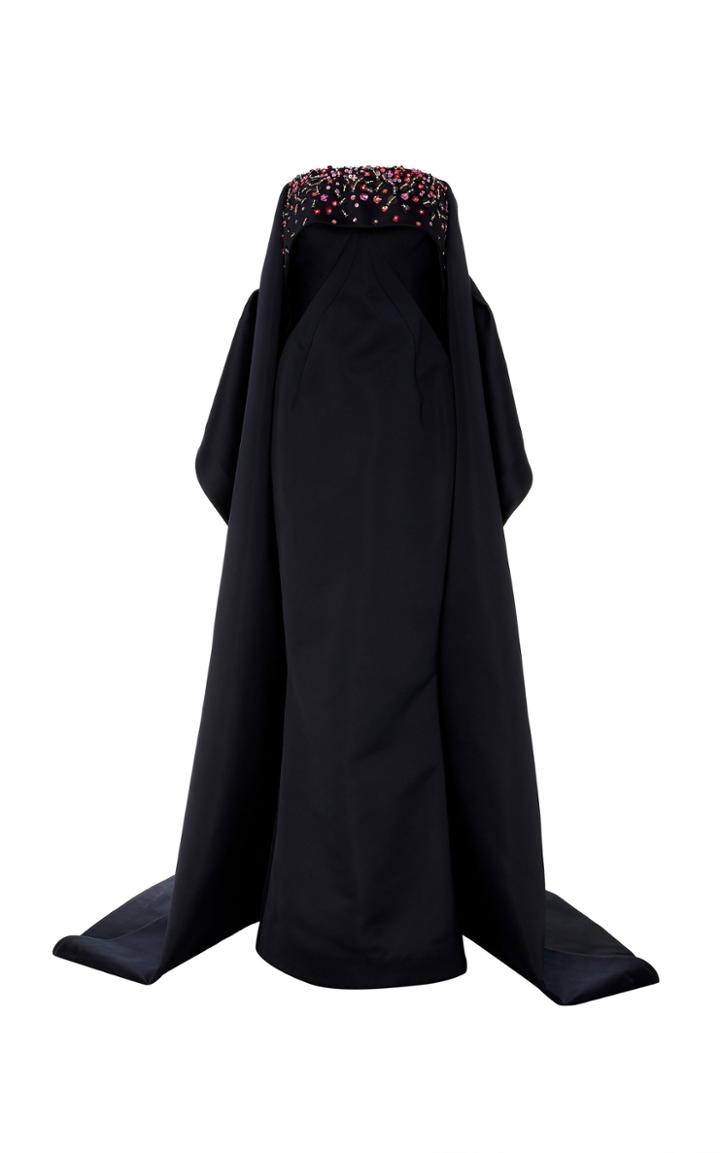 Zac Posen Midnight Disco Strapless Embroidered Gown