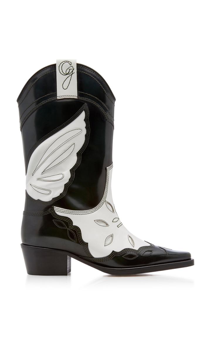 Ganni Tall Patent Leather Cowboy Boots
