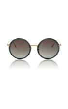 Linda Farrow Malachite Acetate And Gold Plated Sunglasses