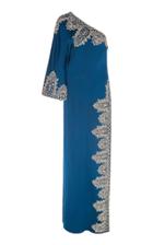 Cucculelli Shaheen Scallop Borders Satin One-shoulder Gown