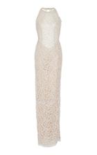 Romona Keveza Halter Neckline Lace Gown