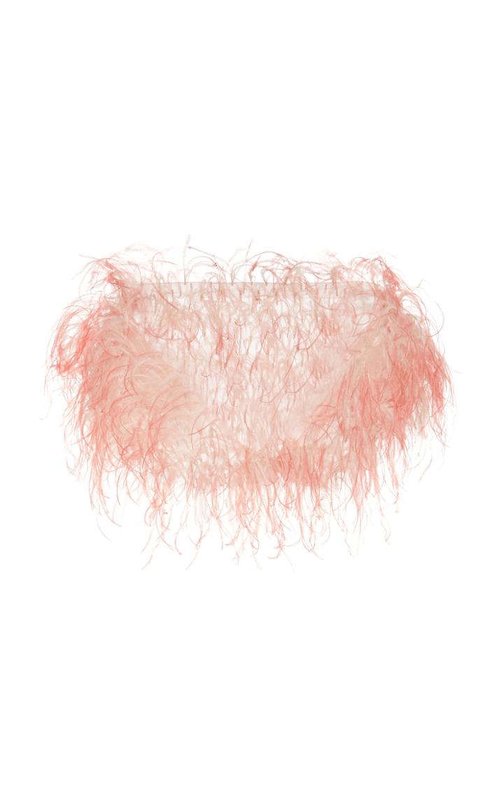 Marchesa Ostrich Feather-embellished Organza Capelet