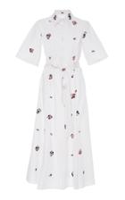 Prabal Gurung M'o Exclusive Short Sleeve Embroidered Shirt Dress