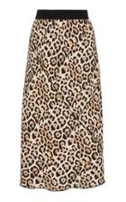Atm Leopard Silk Pull On Skirt