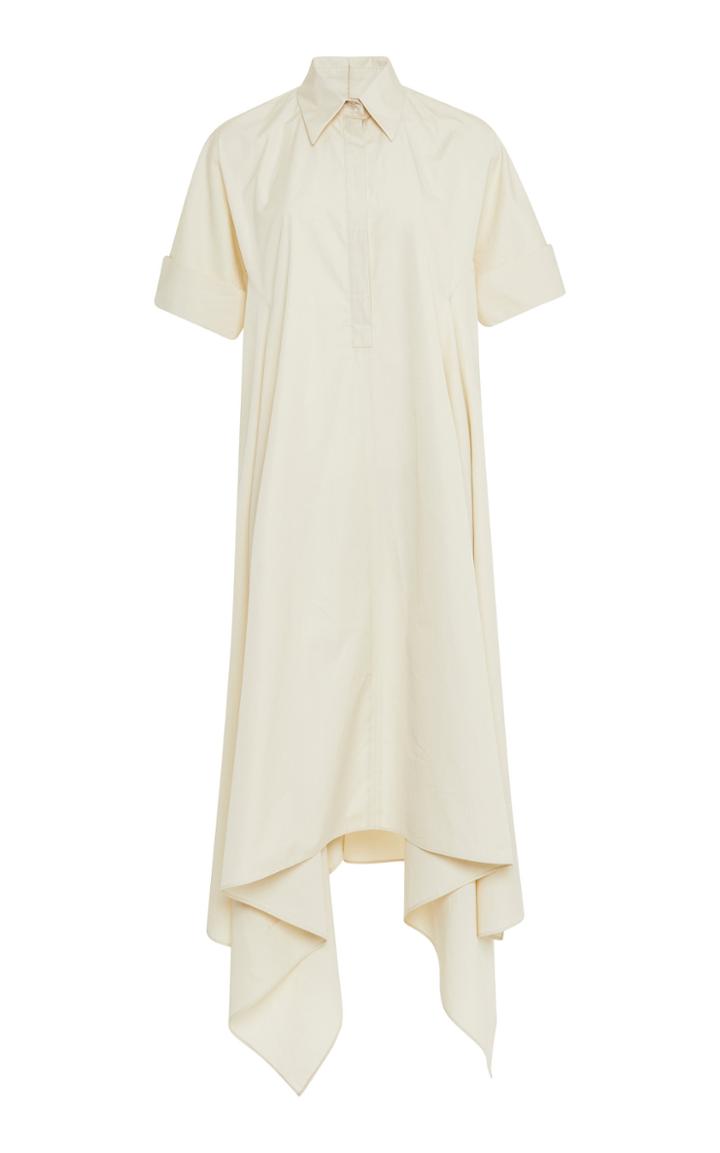 Salvatore Ferragamo Roll Sleeve Poplin Shirt Dress