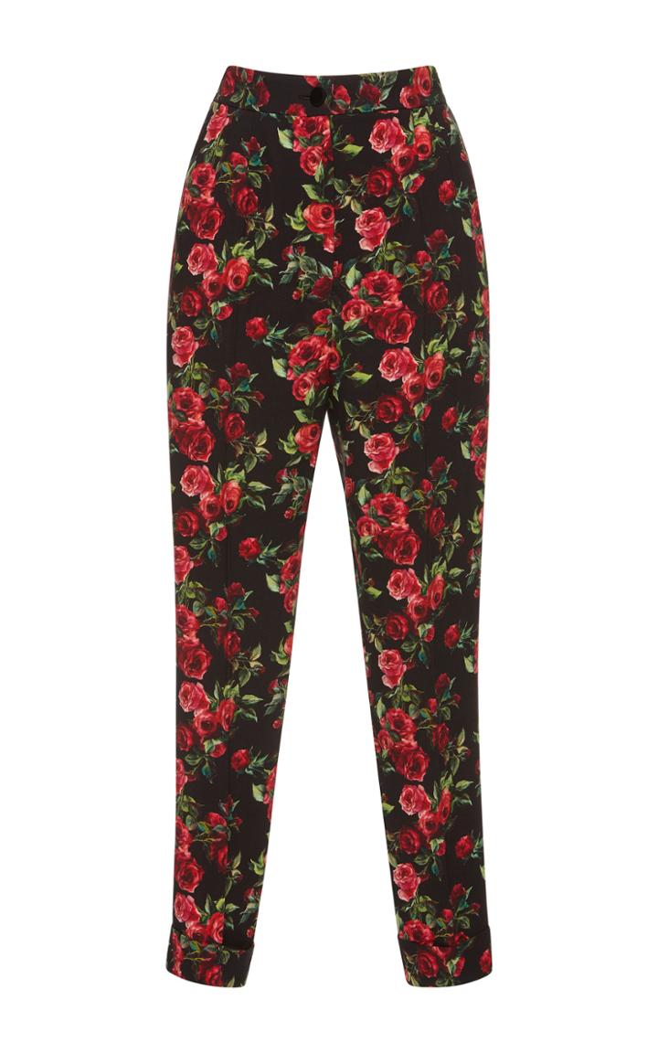 Dolce & Gabbana High Waisted Floral Trousers