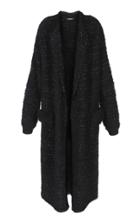 Balmain Sparkling Long Double-breasted Tweed Coat