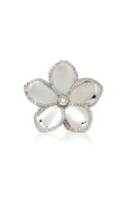 Sheryl Lowe Plumeria Sterling Silver Diamond Ring Size: 7
