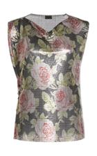 Paco Rabanne Metallic Floral Chain-link Top