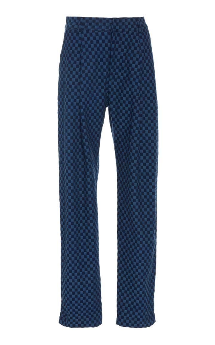The Elder Statesman Checkered Twill Work Pants