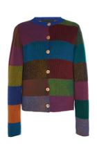 The Elder Statesman Pomona Striped Cashmere Henley Top