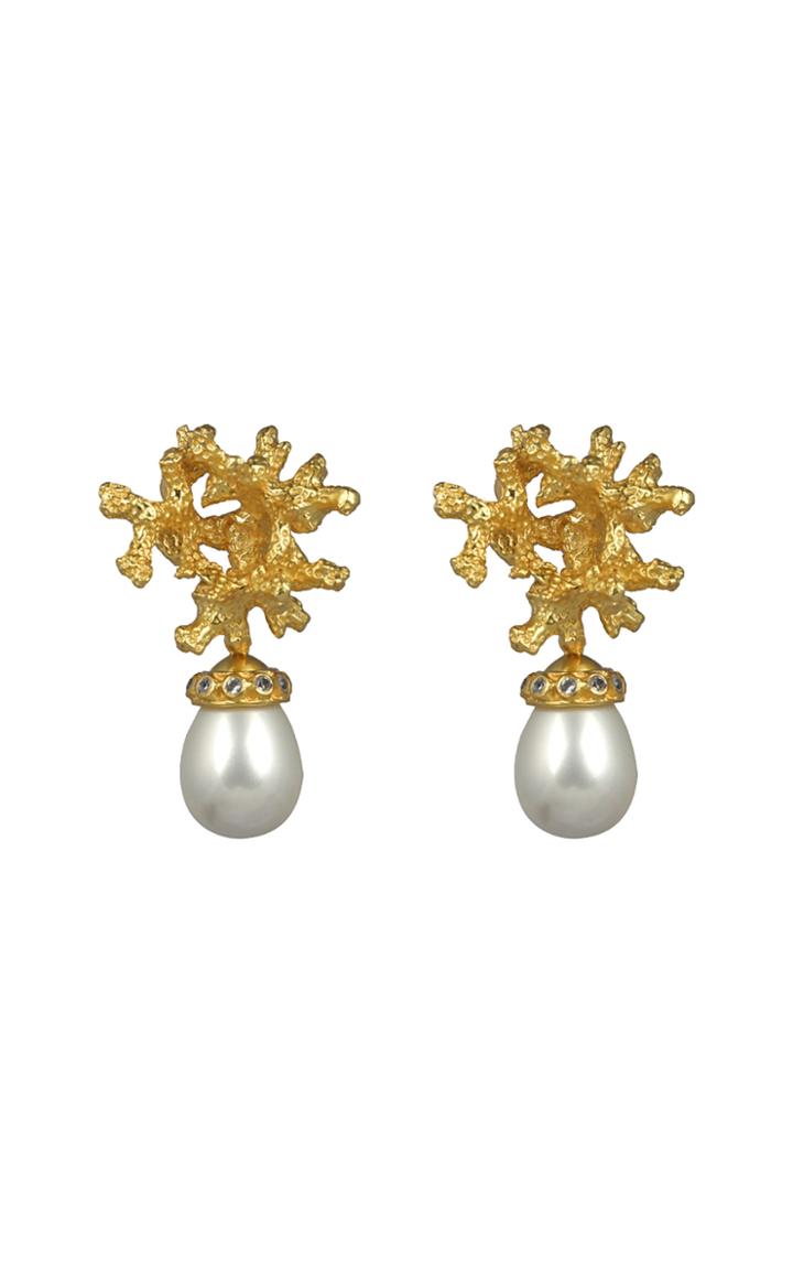 Valre Gold-plated Pearl Coral Earrings