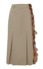 Prada Paillette Embellished Wool Midi Skirt