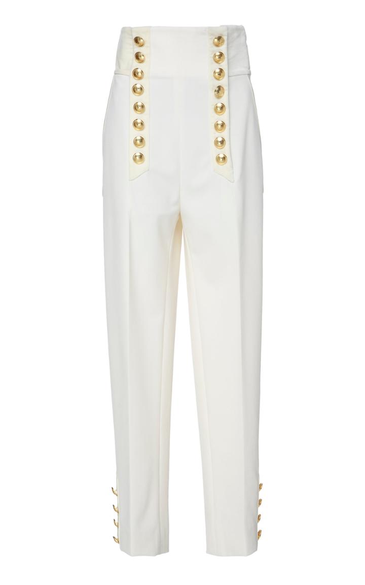 Alberta Ferretti Sailor Gabardine Straight-leg Pants