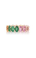 Moda Operandi Shay 18k Rose Gold Oval Rainbow Eternity Ring