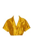 Christine Alcalay Notched Lapel Silk Top