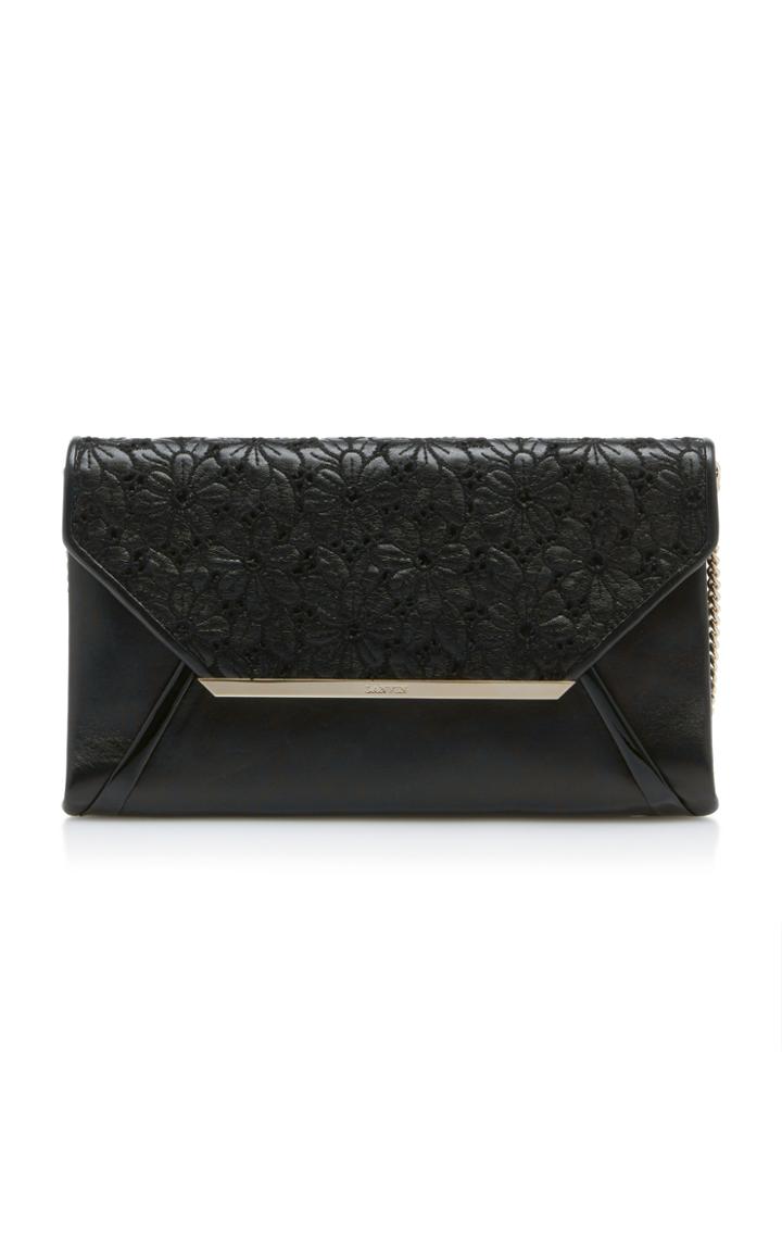 Lanvin Pochette Floral-appliqued Leather Clutch