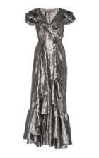 Michael Kors Collection Ruffle Wrap Dress With Sash