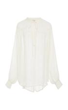 Lee Mathews Meredith Silk Georgette Tie Front Top