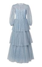 Red Valentino Tiered Glitter Dot Tulle Dress