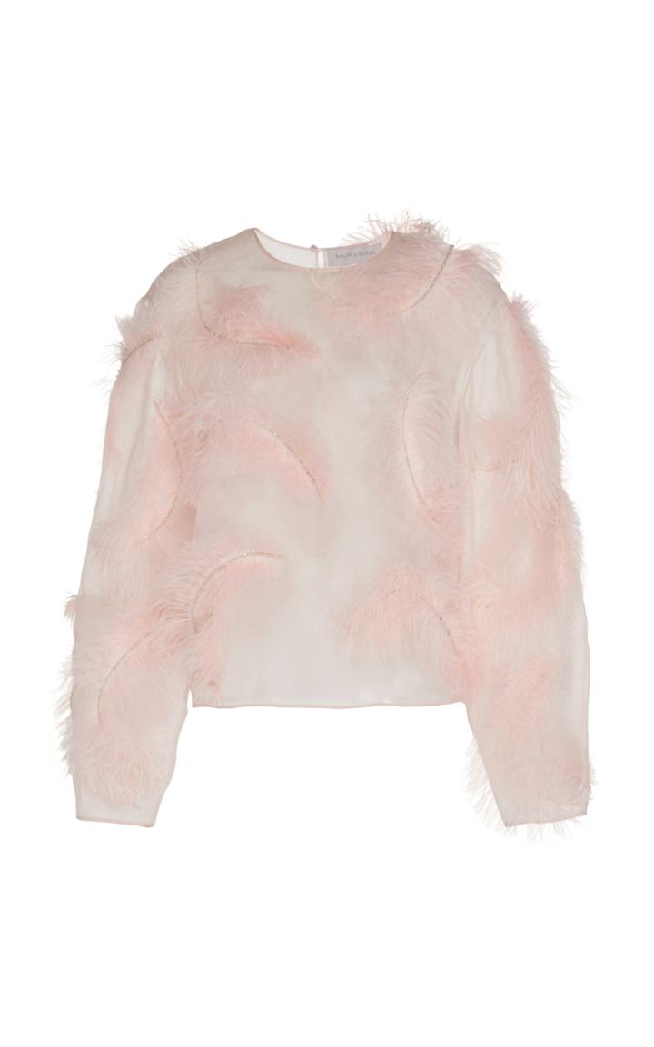 Ralph & Russo Silk Feather Blouse