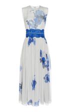 Costarellos Sleeveless Printed Chiffon Midi Dress
