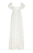 Brock Collection Embroidered Appliqud Organza Maxi Dress