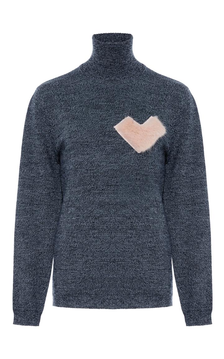 Shrimps Ossian Grey Knit Turtleneck