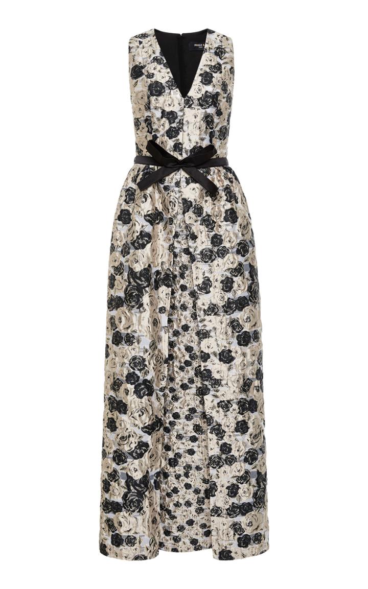 Paule Ka Rose Jacquard Gown