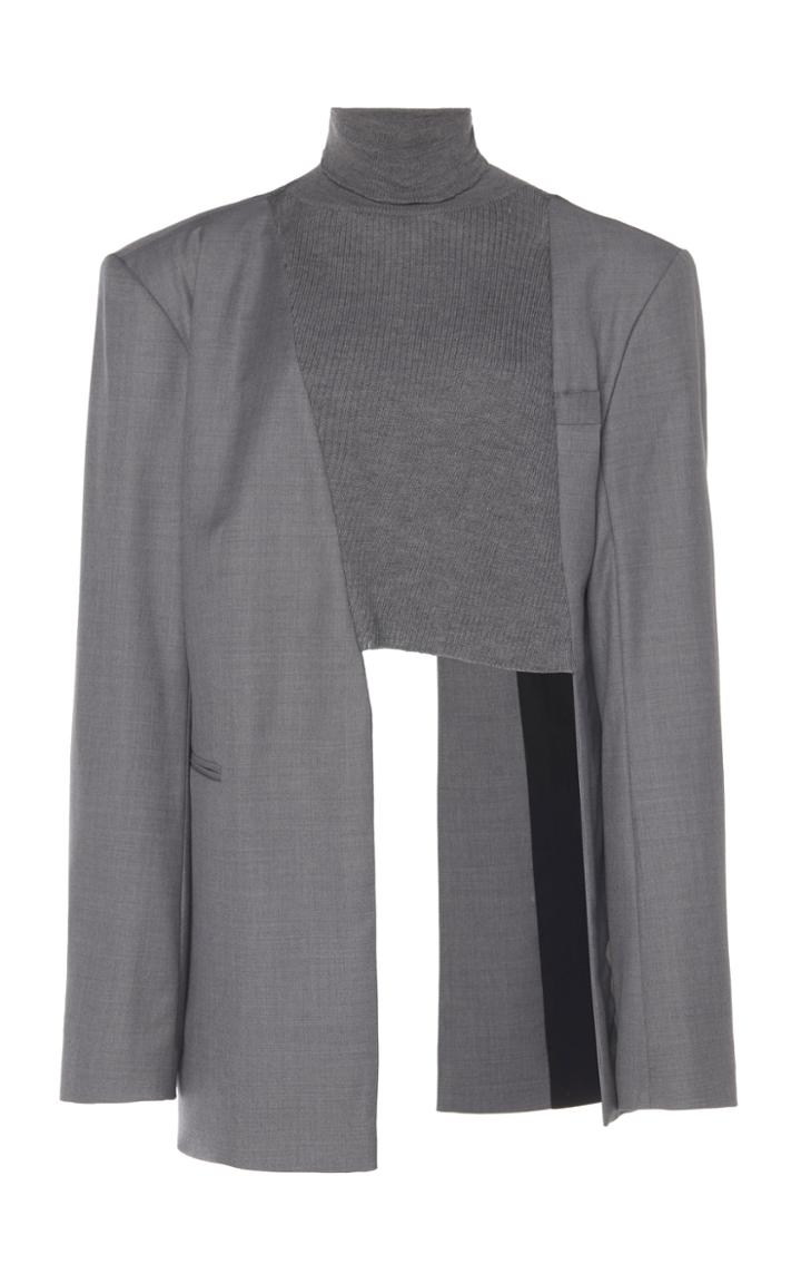 Boyarovskaya Deconstructed Knitted Wool-blend Blazer