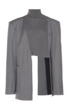 Boyarovskaya Deconstructed Knitted Wool-blend Blazer