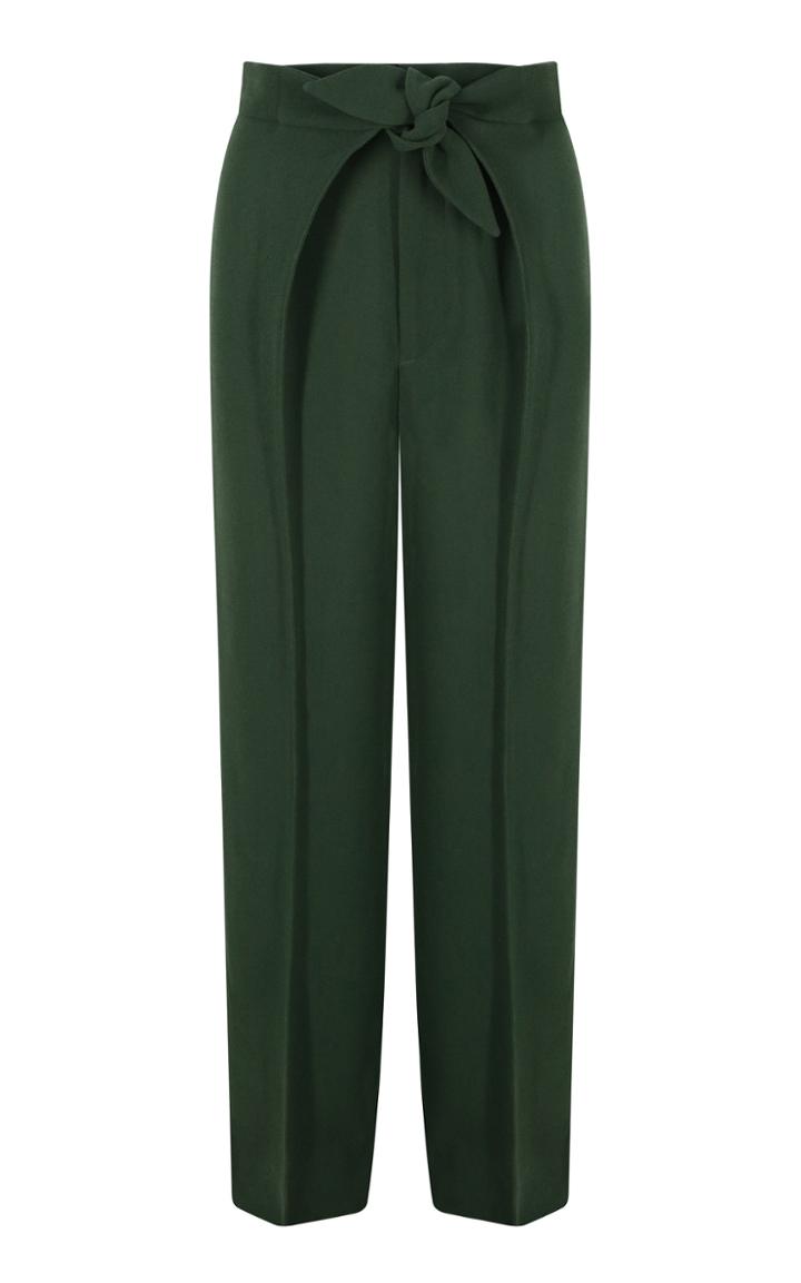 Moda Operandi Hanna Fiedler Karl Tie-front Wool Wide-leg Trousers