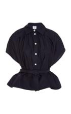 Rosie Assoulin Exclusive Belted Cotton-blend Poplin Shirt
