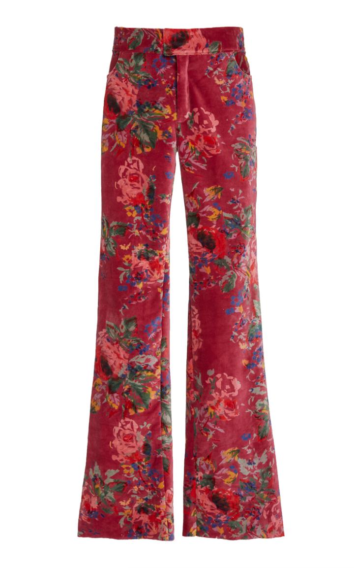 Moda Operandi Alix Of Bohemia Bunny Raspberry Rose Velvet Flared Pants