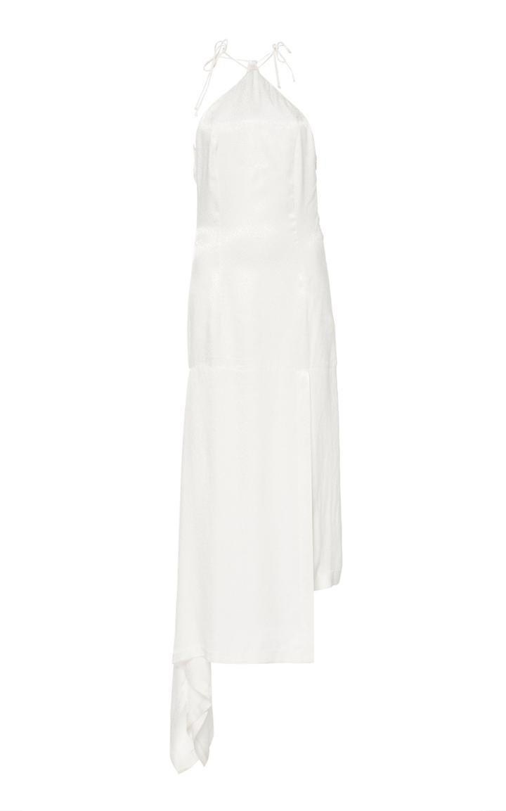 Matriel Halter Dress With Asymmetrical Hem And A Slit