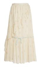 Loveshackfancy Jasmina Floral-print Ruffled Cotton Skirt