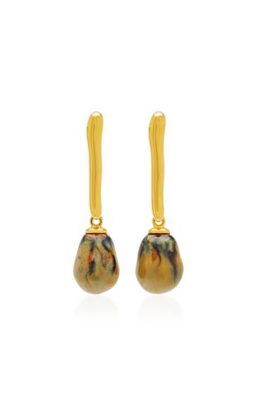 Fvermuelen 18k Gold-plated And Porcelain Earrings