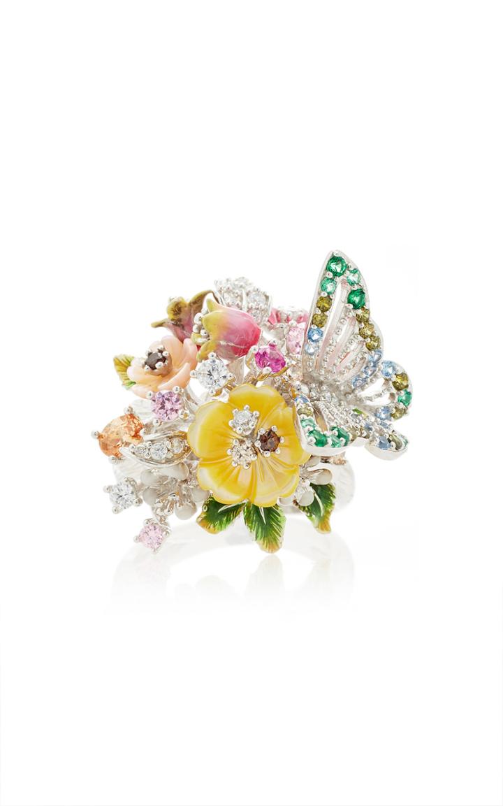 Anabela Chan M'o Exclusive: White Butterfly Bouquet Ring