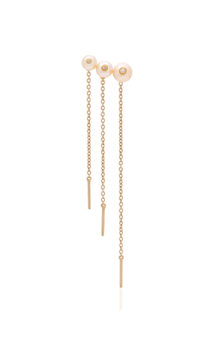 Anissa Kermiche M'o Exclusive 18k Rose Gold Pearl And Diamond Earring