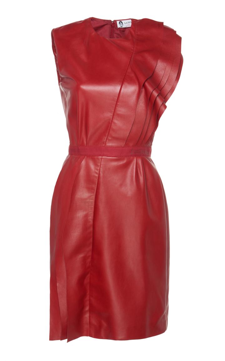 Lanvin Ruffled Leather Dress