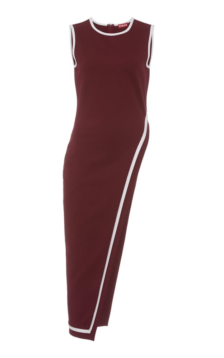 Staud Dee Asymmetric Two-tone Ponte Top