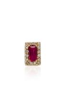Alison Lou 14k Gold Ruby And Diamond Stud Earring
