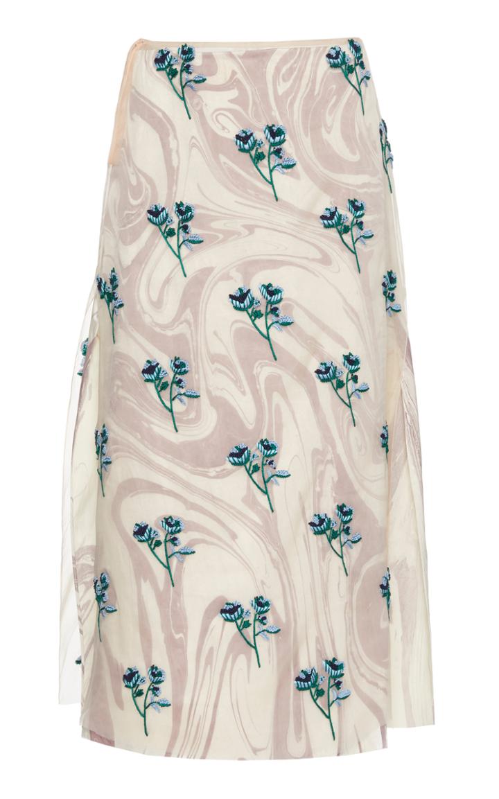 Moda Operandi Marina Moscone Floral-print Silk-blend Skirt Size: 0