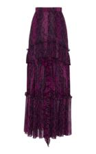 Moda Operandi Dundas Python-print Silk Ruffled Maxi Skirt Size: 36